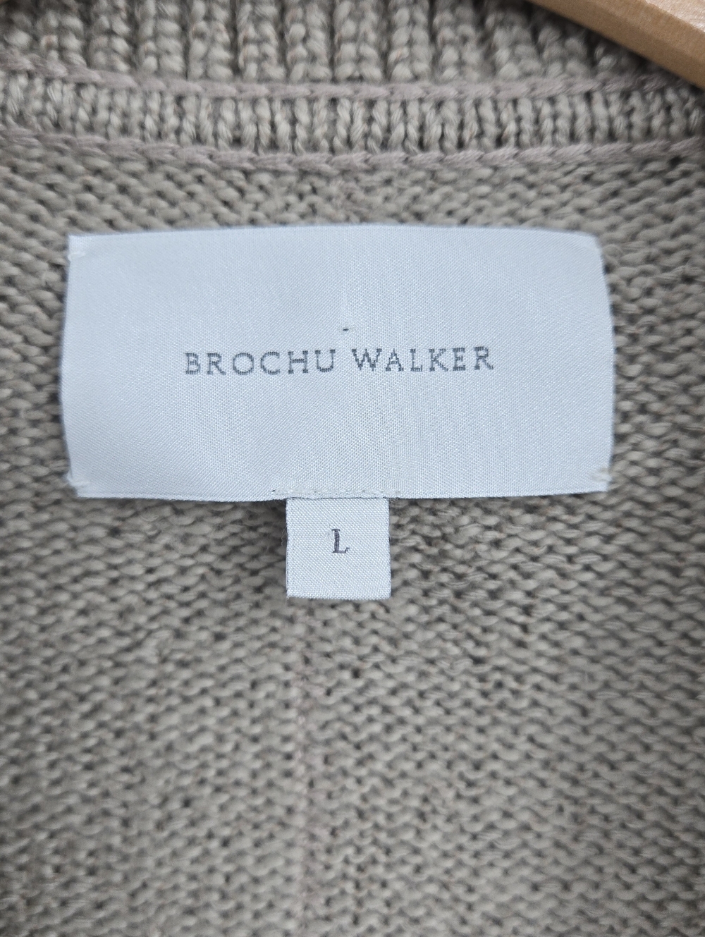 Brochu Walker Sweater Marlowe Taupe Tan‎ Cotton Cropped Henley - Picture 3 of 15